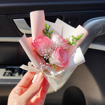 见面礼物车载香薰花束香皂花永生花口袋花束送女生精美小礼品装饰