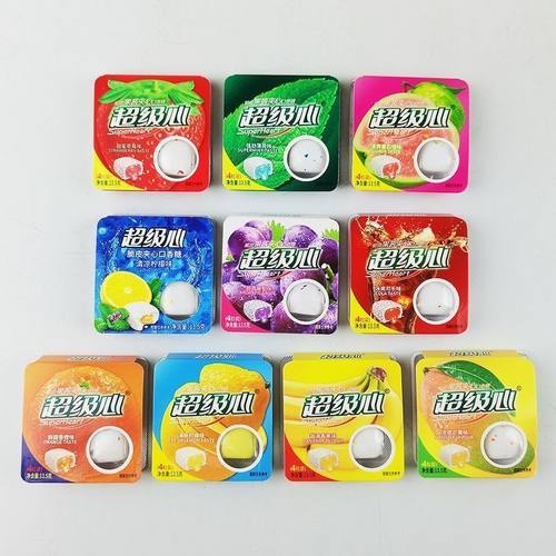 超级心脆皮口香糖果怀旧8090后小零食清新口气果酱携带夹心泡泡糖