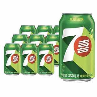 百事可乐七喜罐装330ml罐柠檬水碳酸饮料汽水易拉罐听装泡沫箱