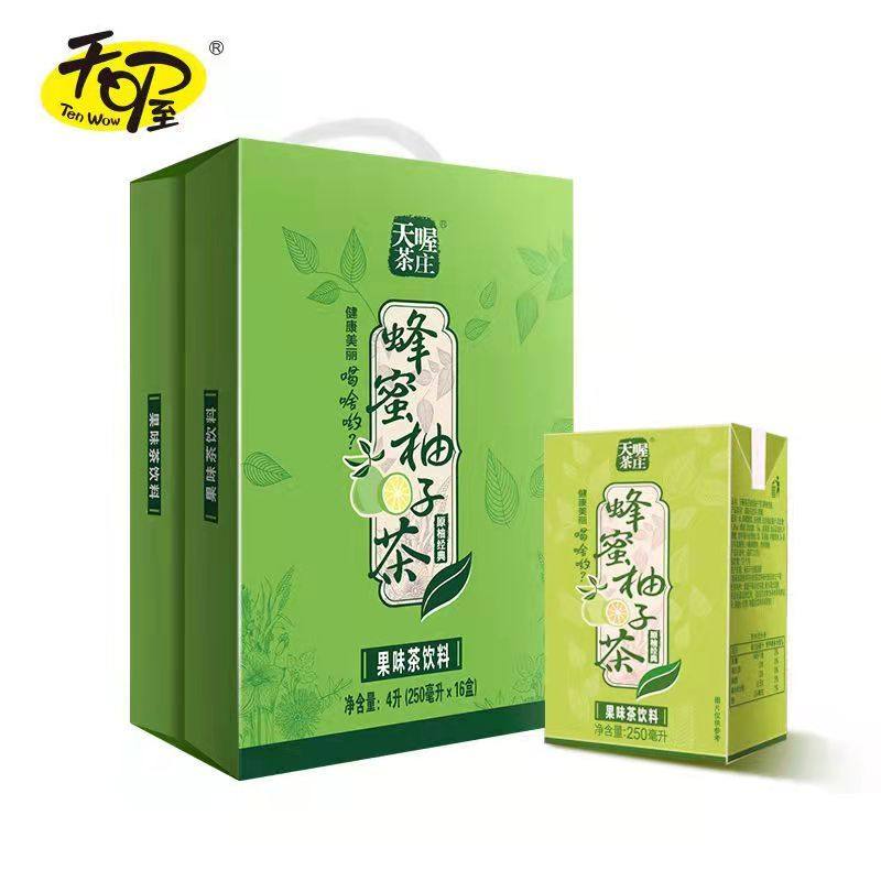 天喔茶庄蜂蜜柚子茶柚子红了果汁茶饮料饮品250ml*16盒装女生茶