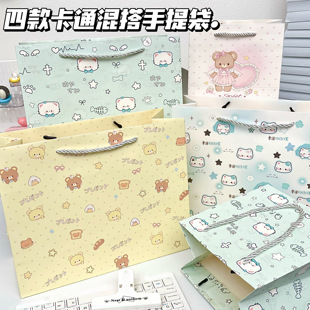 卡通动物手提袋ins高颜值节日送礼收纳打包加厚大容量精美礼品袋