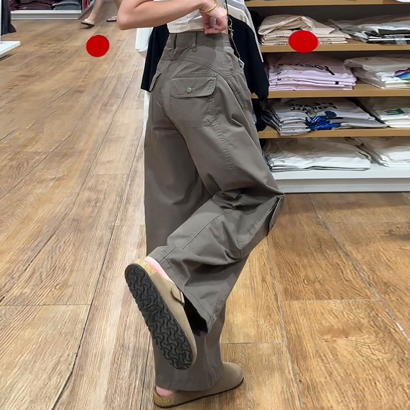 美式覆古工装裤女秋2025新款小个子宽松显瘦阔腿裤高腰休闲弯刀裤