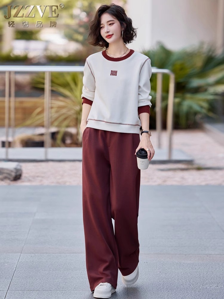 时尚休闲运动套装女秋冬新款小个子高腰阔腿裤减龄卫衣卫裤两件套,女装/女士精品,休闲运动套装,淘宝优惠券,粉丝福利购,淘宝优惠卷