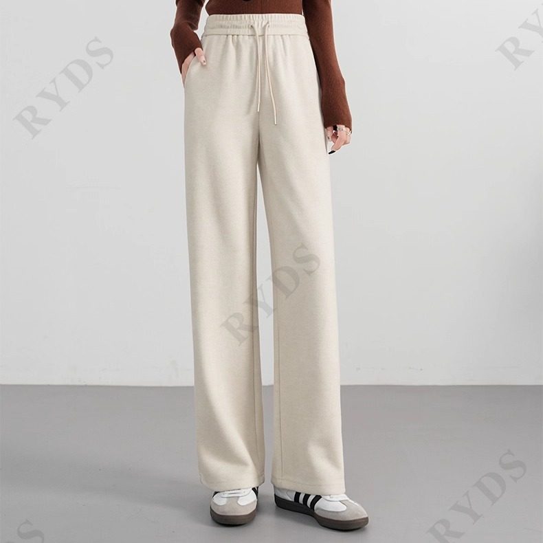 新款纯色羊绒针织通勤百搭阔腿裤K703