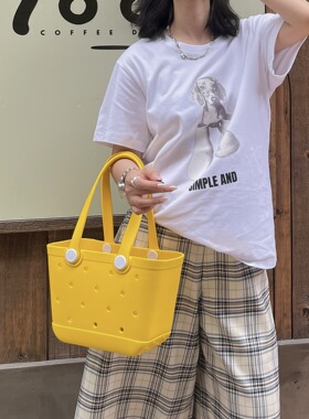 2025夏季新款EVA洞洞包休闲外出海边度假手提包沙滩防水菜篮子包