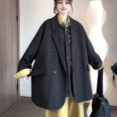 西装外套女2025春秋装新款韩版高级小个子设计感休闲黑色西服上衣