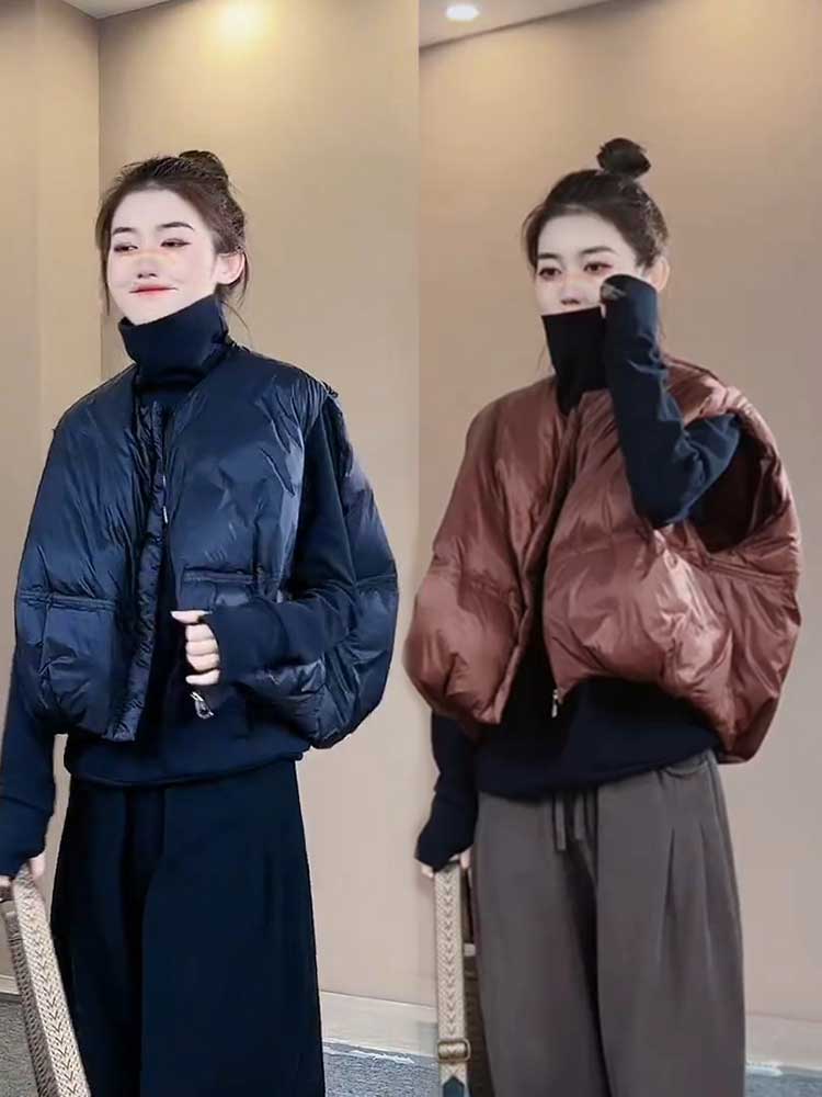 百搭短款纯色棉服马夹