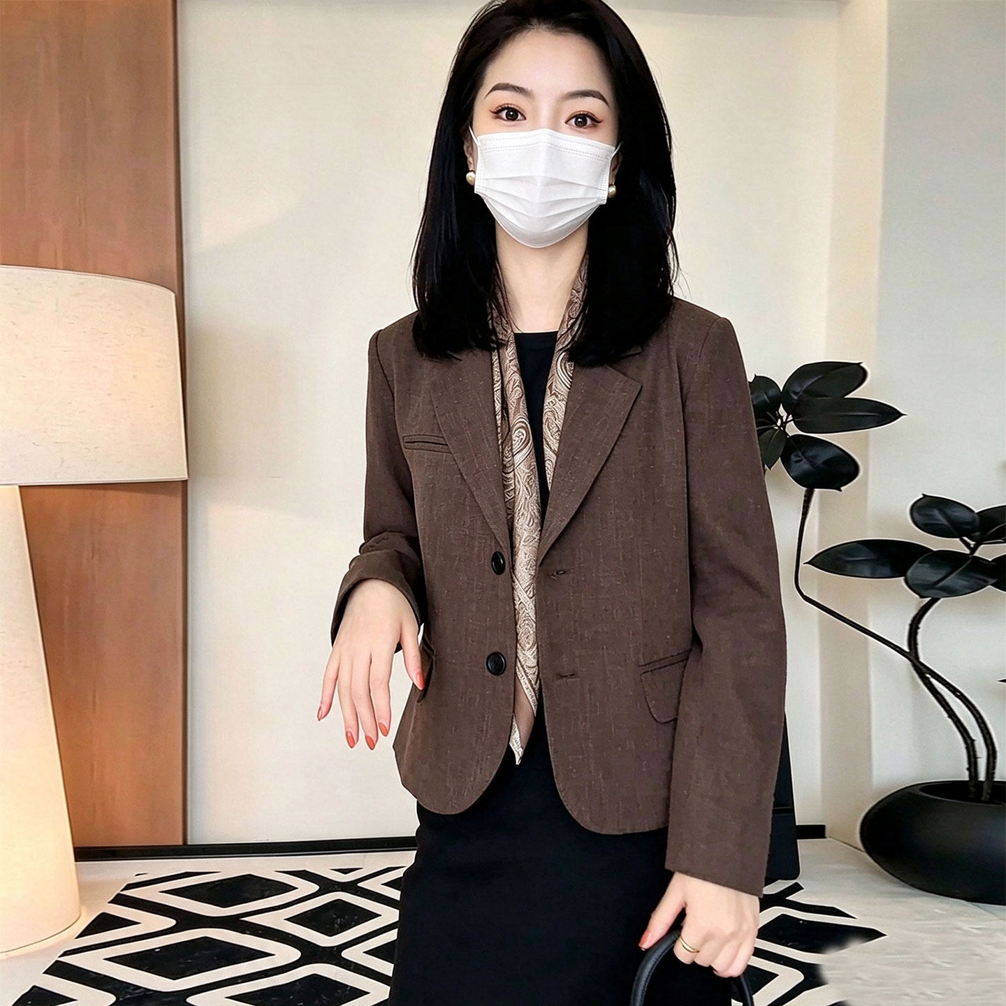 2026秋新款休闲小众气质通勤宽松显瘦西装外套女高级感短款小西服