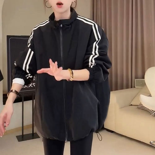 韩版休闲加棉立领冲锋衣外套女2025秋冬新款宽松棉服显瘦棒球服潮