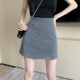 灰色开叉半身裙女2026春新款 短裙 高腰包臀裙显瘦a字裙一步裙西装