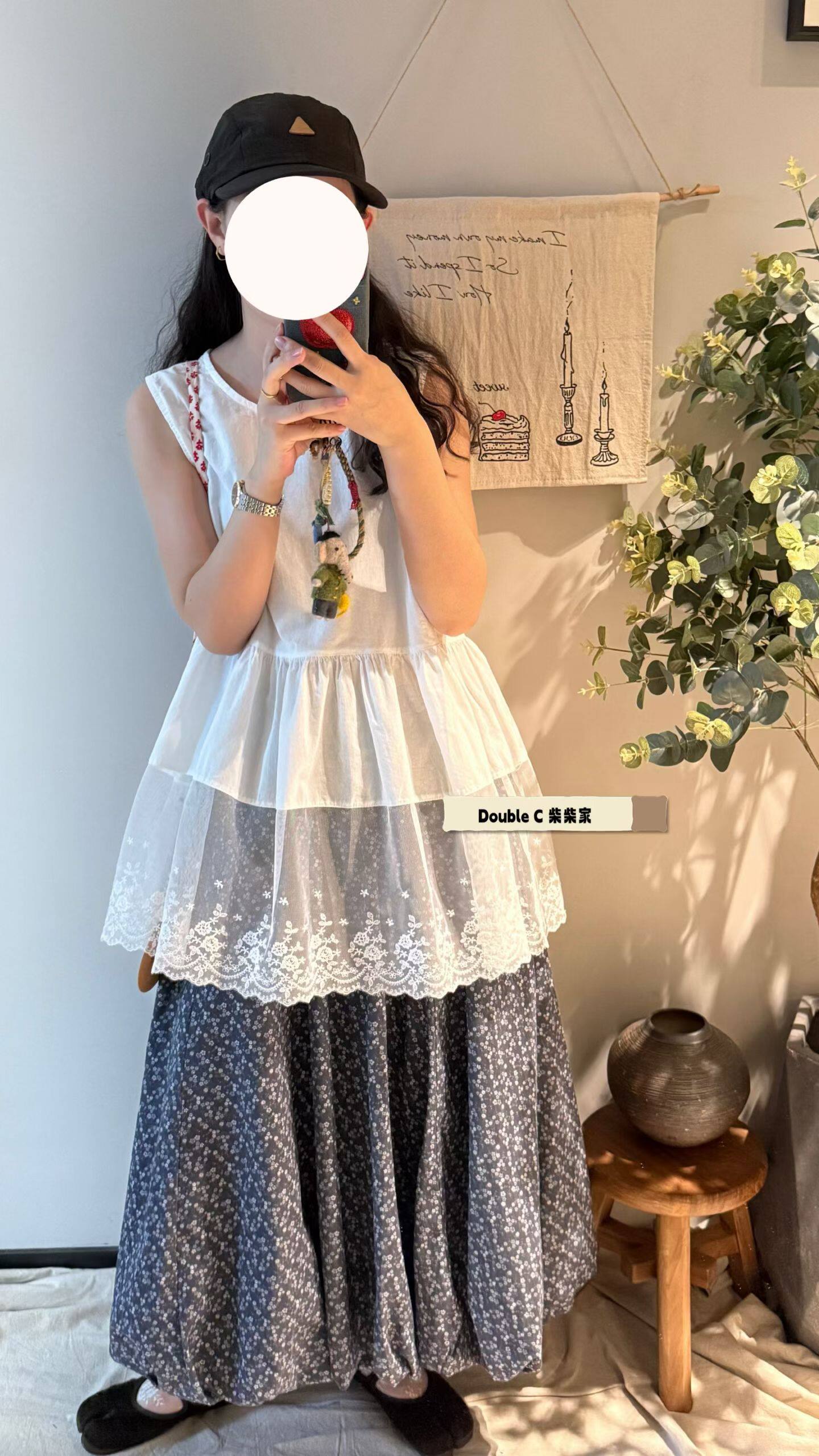 日系甜美森女刺绣蕾丝花边拼接棉麻背心女夏季百搭叠穿打底吊带衫