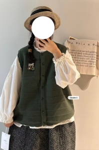 开衫马夹女春秋新款森系文艺宽松手工花瓣减龄无袖马甲女