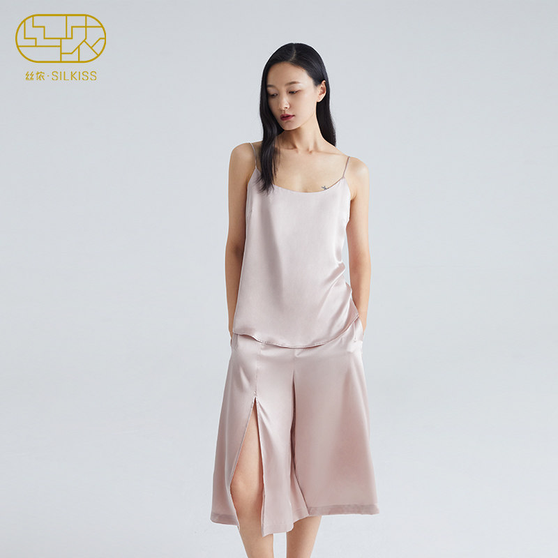 知许缦帛I丝侬真丝睡衣吊带两件套性感阔腿裤桑蚕丝舒适家居服