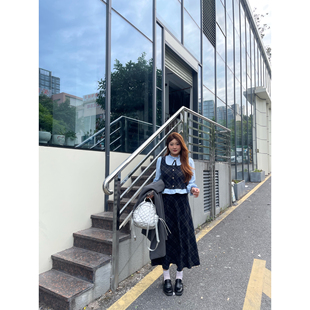 楠哥微胖甜辣学院风两件套女2026春季新款大码修身显瘦胖mm半身裙