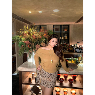 楠哥微胖mm复古亮片A字半身裙女秋冬大码辣妹高腰显瘦夜场短裙子