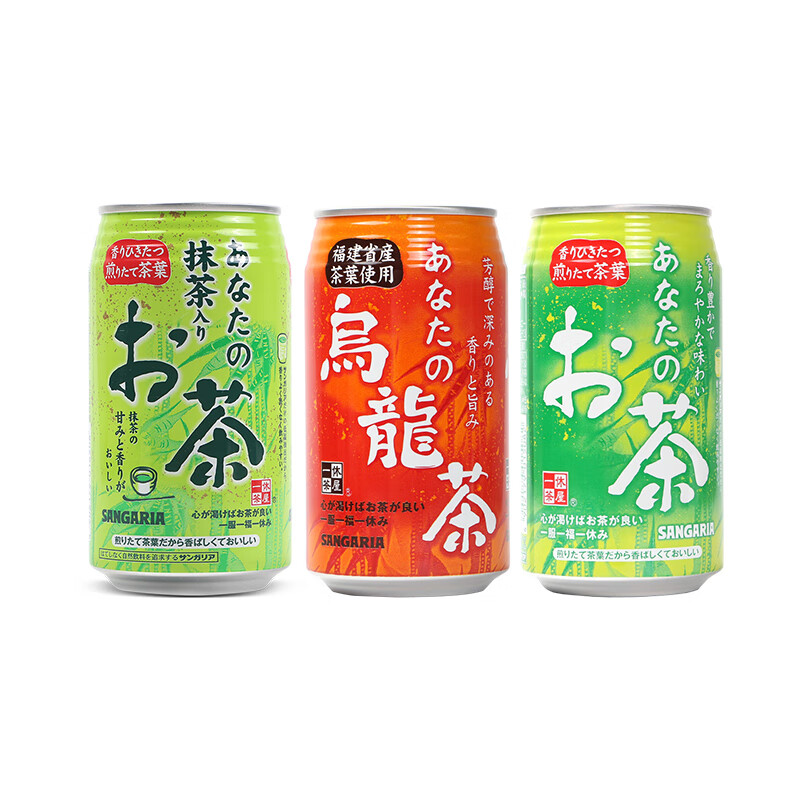日本进口SANGARIA三佳利乌龙茶风味饮料抹茶绿茶一休茶屋茶饮整箱图片