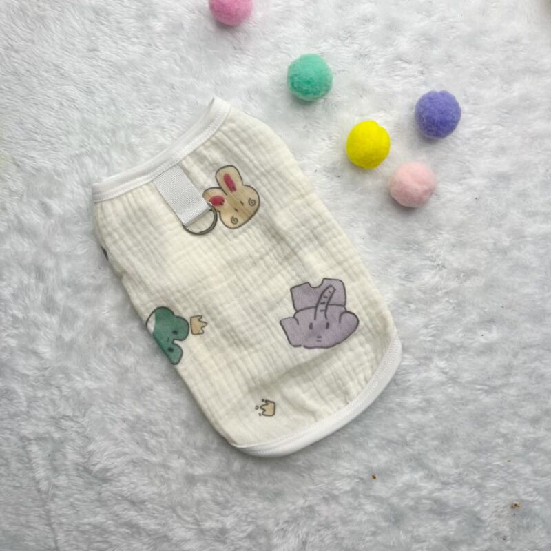 宠物狗狗猫咪衣服夏季纯棉薄款外出居家空调服防掉毛背心大型犬