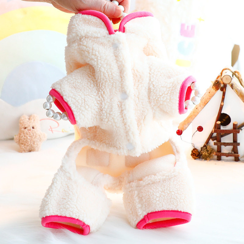 狗狗衣服秋冬装厚款可爱大M四腿绒棉衣可牵引小型犬泰迪宠物6454