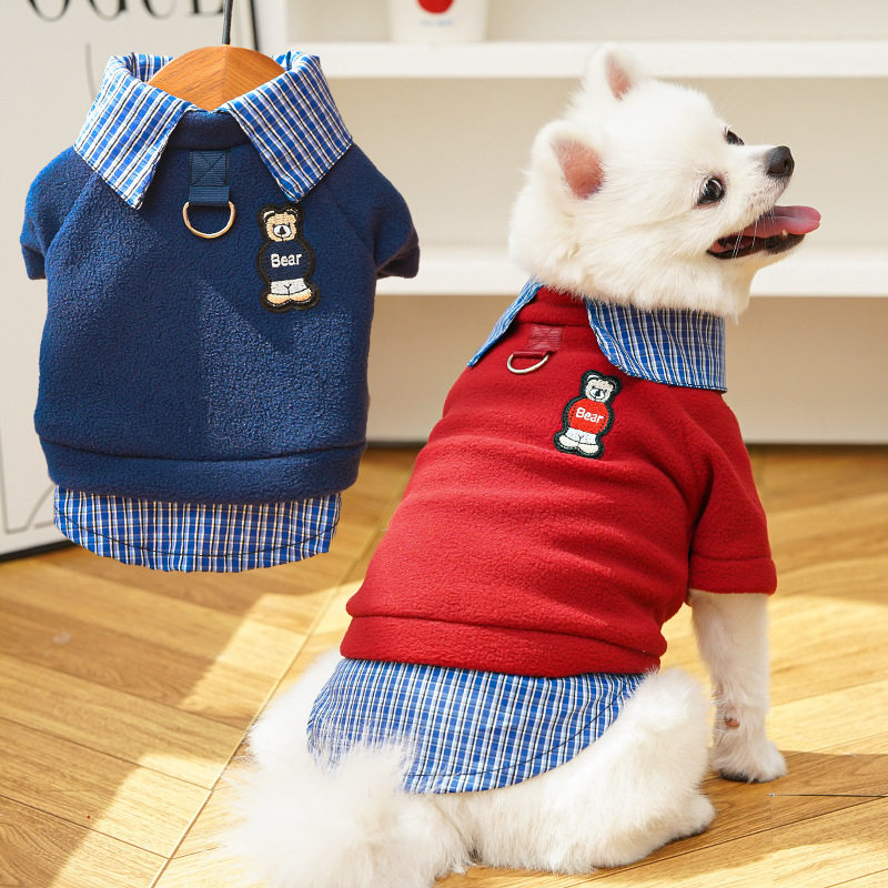 miu系秋冬摇粒绒假两件猫咪宠物衣服饰用品衣服无毛猫狗狗泰迪熊