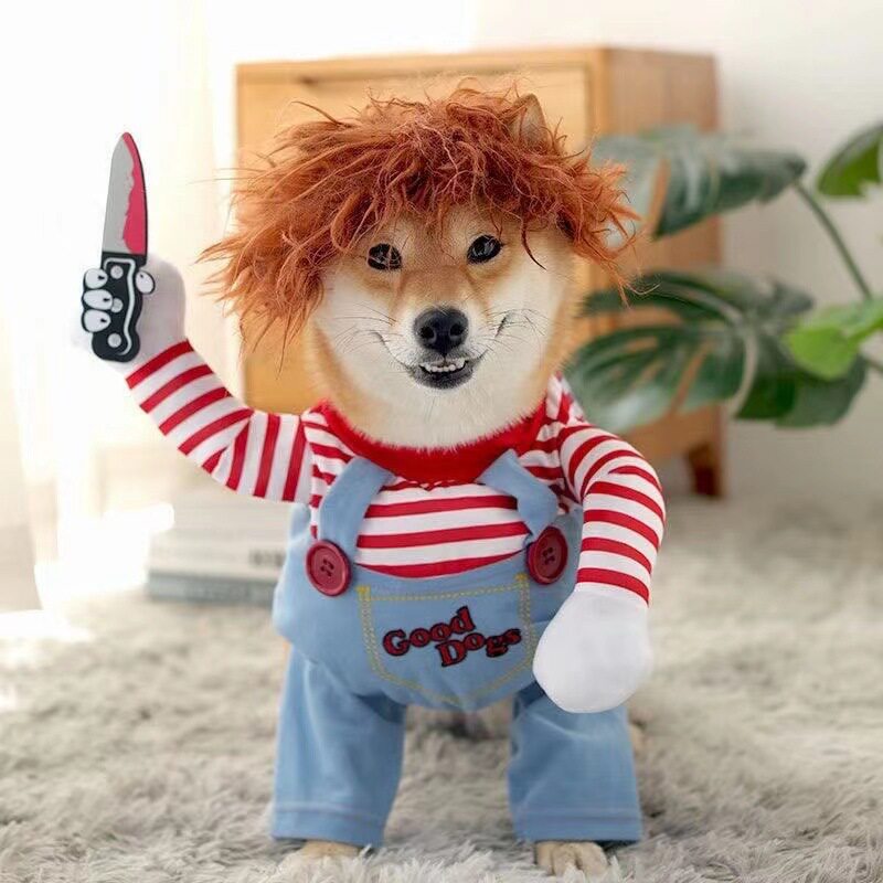 搞怪万圣节宠物变身装柯基柴犬站立衣服小型犬狗狗服装猫咪比熊犬