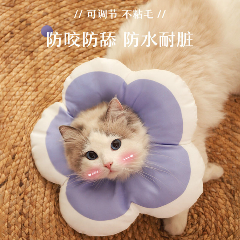 跨境伊丽莎白脖圈防舔防水太阳花猫咪狗狗宠物用品猫猫项圈装饰圈