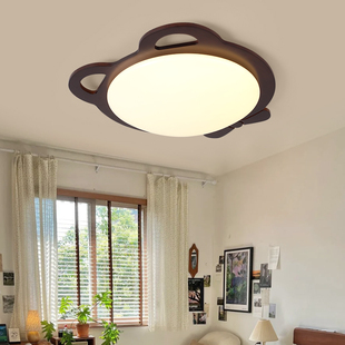 光质造 智能灯具 胡桃木色吸顶灯复古卧室灯儿童房间餐厅书房新款