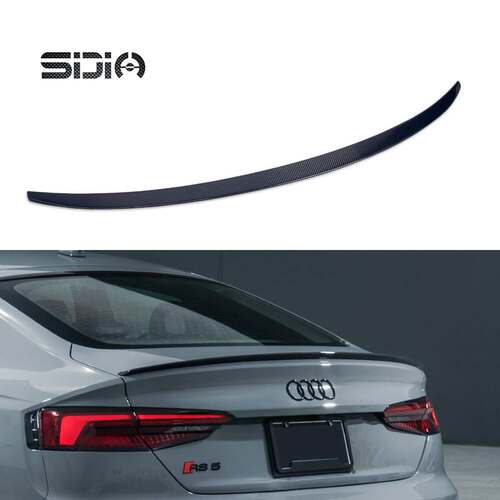 适用于18-24款奥迪A5 S5 RS5 4门 S款真碳纤维尾翼热压干碳扰流板