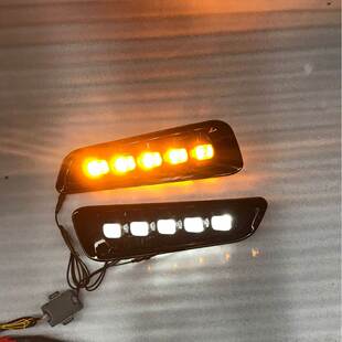 适用17 20年福特猛禽F150雾灯日行灯专用双色转向灯前杠角灯改装