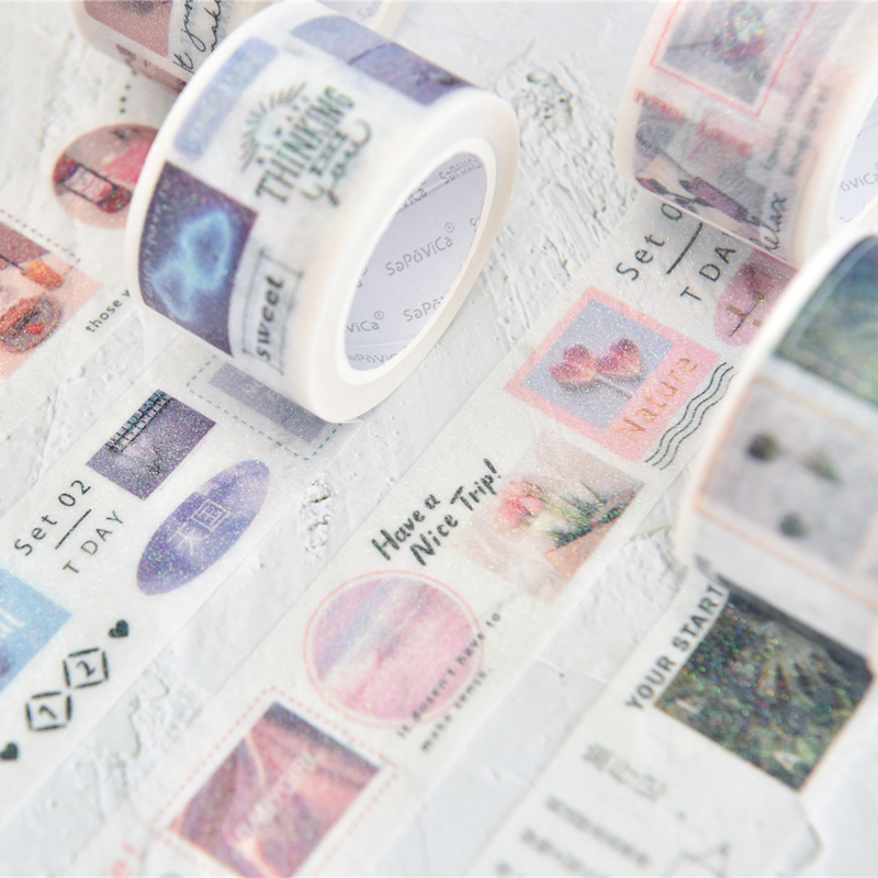 【4卷装】少女心闪亮创意学生成人用手账和纸胶带品牌高端ins金葱