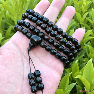 天然海柳手串手链男女情侣送礼佛珠念珠血柳8x8mm桶珠108颗金丝纹
