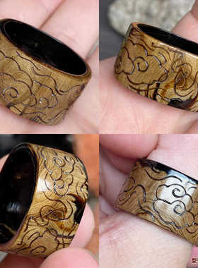 女款食指尾戒天然牛角潮人