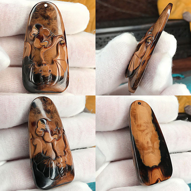 海柳文玩佛珠配饰蝙蝠吊坠