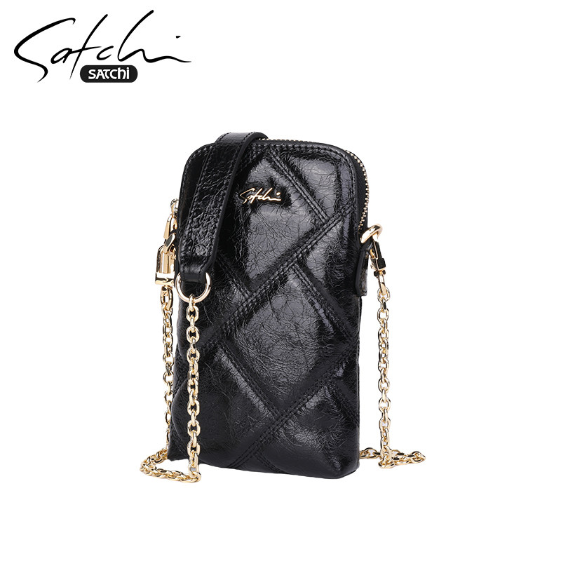 沙驰手机包女真皮新款