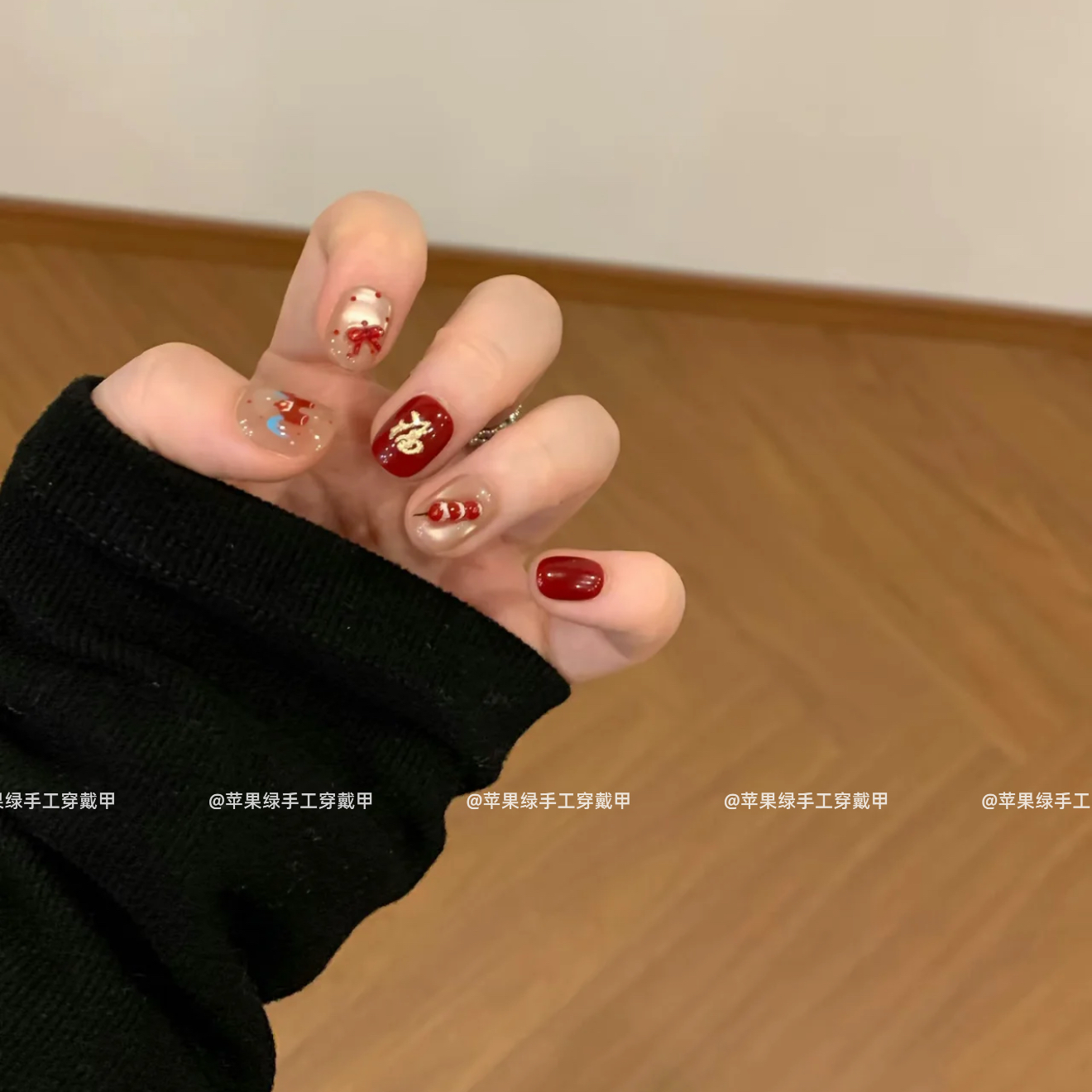 马年新款纯手工穿戴甲波点猫眼蝴蝶结糖葫芦高级显白ins学生美甲,彩妆/香水/美妆工具,穿戴甲/甲片,淘宝优惠券,粉丝福利购,淘宝优惠卷
