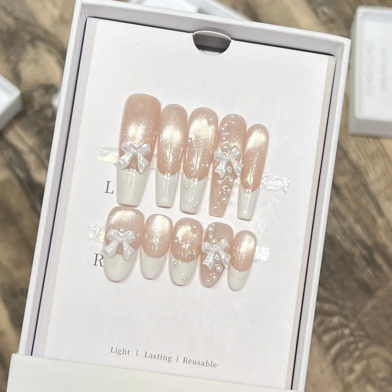 【米雪公主】高级感显白纯手工蝴蝶穿戴甲甲片法式美甲成品指甲