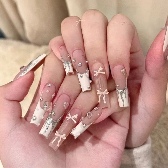 新款鎏金岁月大小姐风高级感精致优雅纯手工美甲穿戴甲新中式婚甲