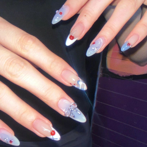 樱桃宴 一秒甜心辣妹系列夏日冰透小清新手工美甲甜美少女穿戴甲