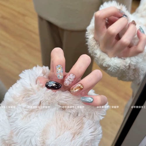 【流浪冰岛】新款猫眼设计感气质轻奢手工穿戴短甲可拆卸穿戴