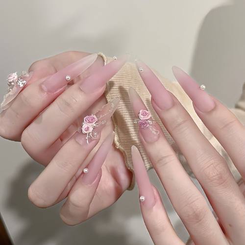 春暖花开｜2025新款美甲小红书同款纯手工穿戴甲玫瑰庄园指甲甲片