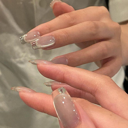 小红书纯手工穿戴甲猫眼高级光疗法式美甲可拆卸成品假指甲甲片