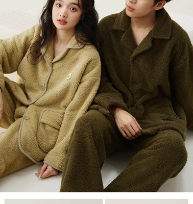 男女秋冬季情侣加厚保暖加绒法兰绒2024新款可外穿家居服套装冬天