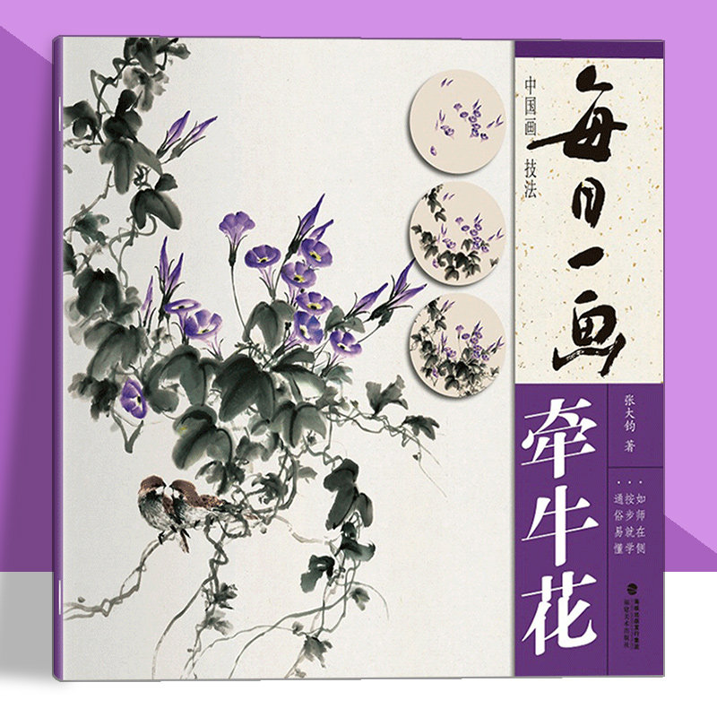 每日一画 牵牛花 中国画技法国画入门基础教程书写意水墨画牵牛花册页