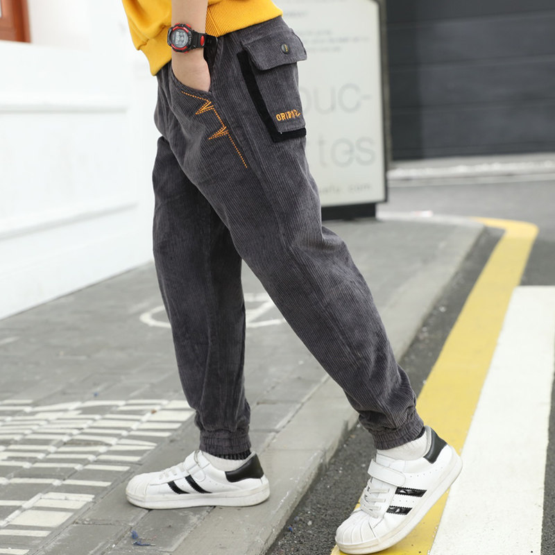 Boys spring 2020 new pattern 10 leisure time trousers children Embroidery corduroy trousers 12 Pupils boy 15 yearin the Women's clothing/Boutique , Jeans  category - from Buy2taobao.com to provide professional Taobao agent buy service