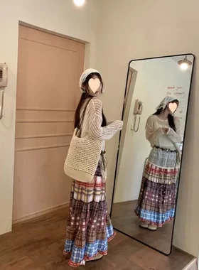 春季波西米亚针织两件套