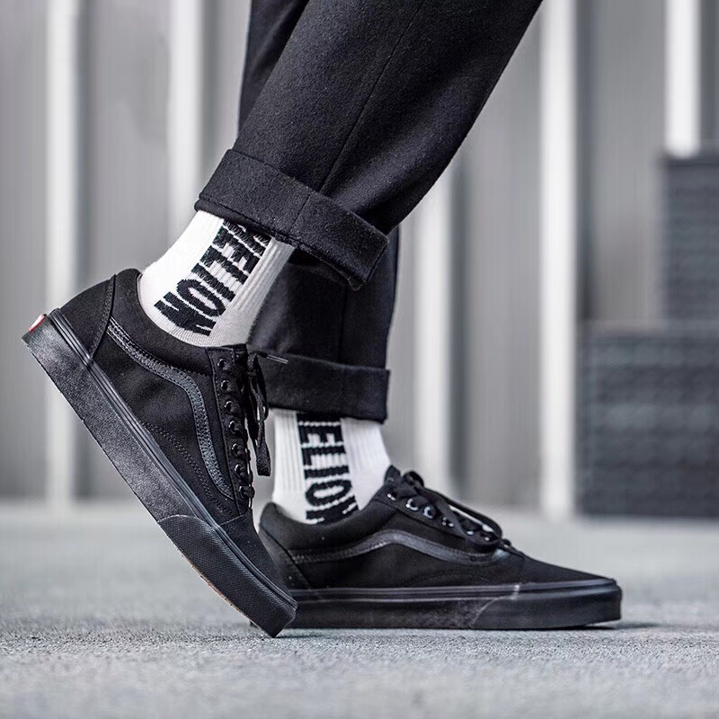 (用5元券)现货vans old skool黑武士帆布鞋