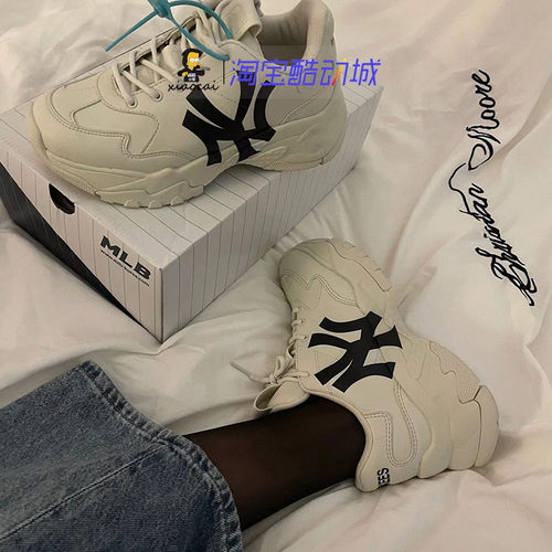 【奥莱折扣】现货 老爹鞋增高女鞋休闲复古鞋NY情侣款厚底运动鞋