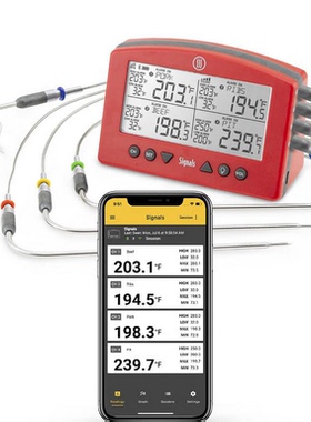 美国代购Thermowork Signals™ BBQ Thermometer 无线烤肉温度计