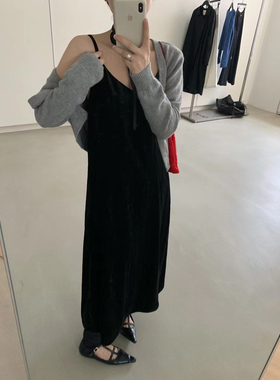 秋新品韩系aboutmoon简约休闲纯色百搭针织毛衣开衫女均码