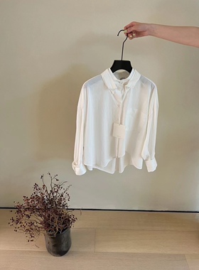 韩国verso重工设计师款不规则经典白衬衫双层翻领衬衫宽松均码女