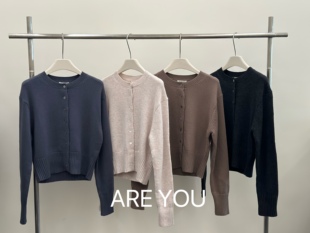 经典秋冬韩国elephant简约基础圆领羚羊绒毛衣针织开衫均码纯色